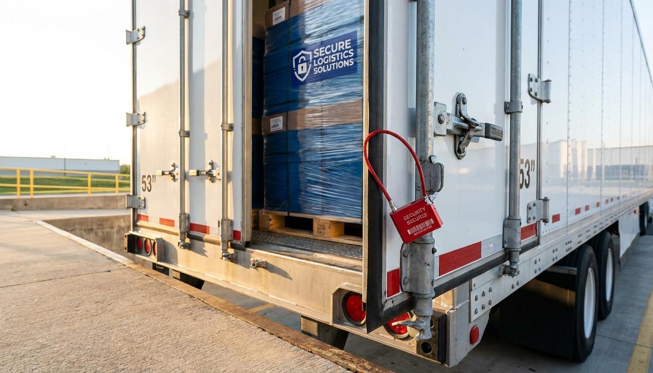 Sealed FTL full truckload trailer with security seal for direct point-to-point freight delivery