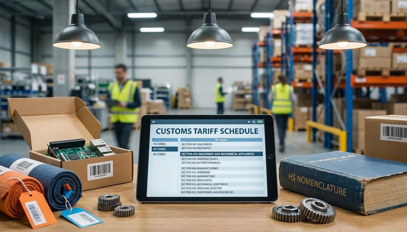 HS code classification book with product samples for accurate customs documentation