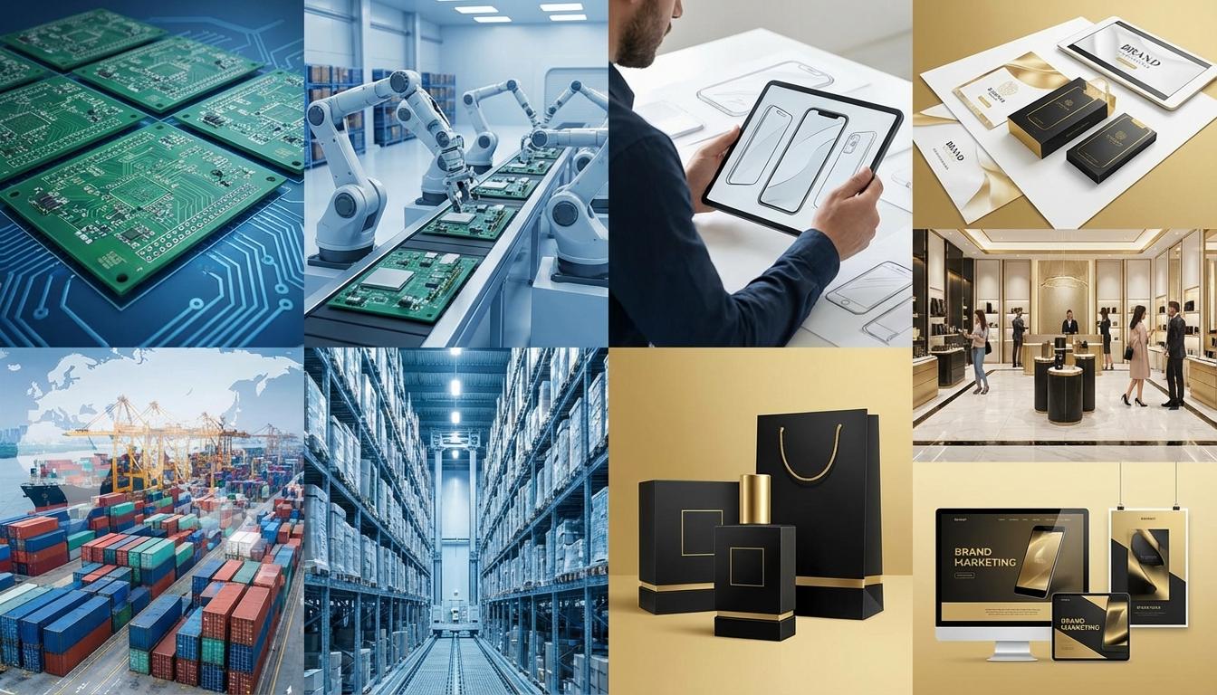 Premium electronics brand showing supply chain efficiency and value chain customer experience