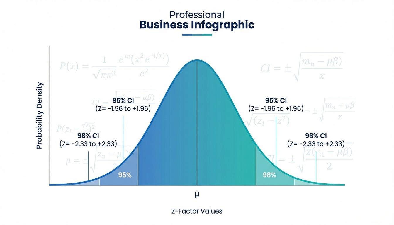 Statistical safety stock calculation showing normal distribution curve and Z-factor service levels